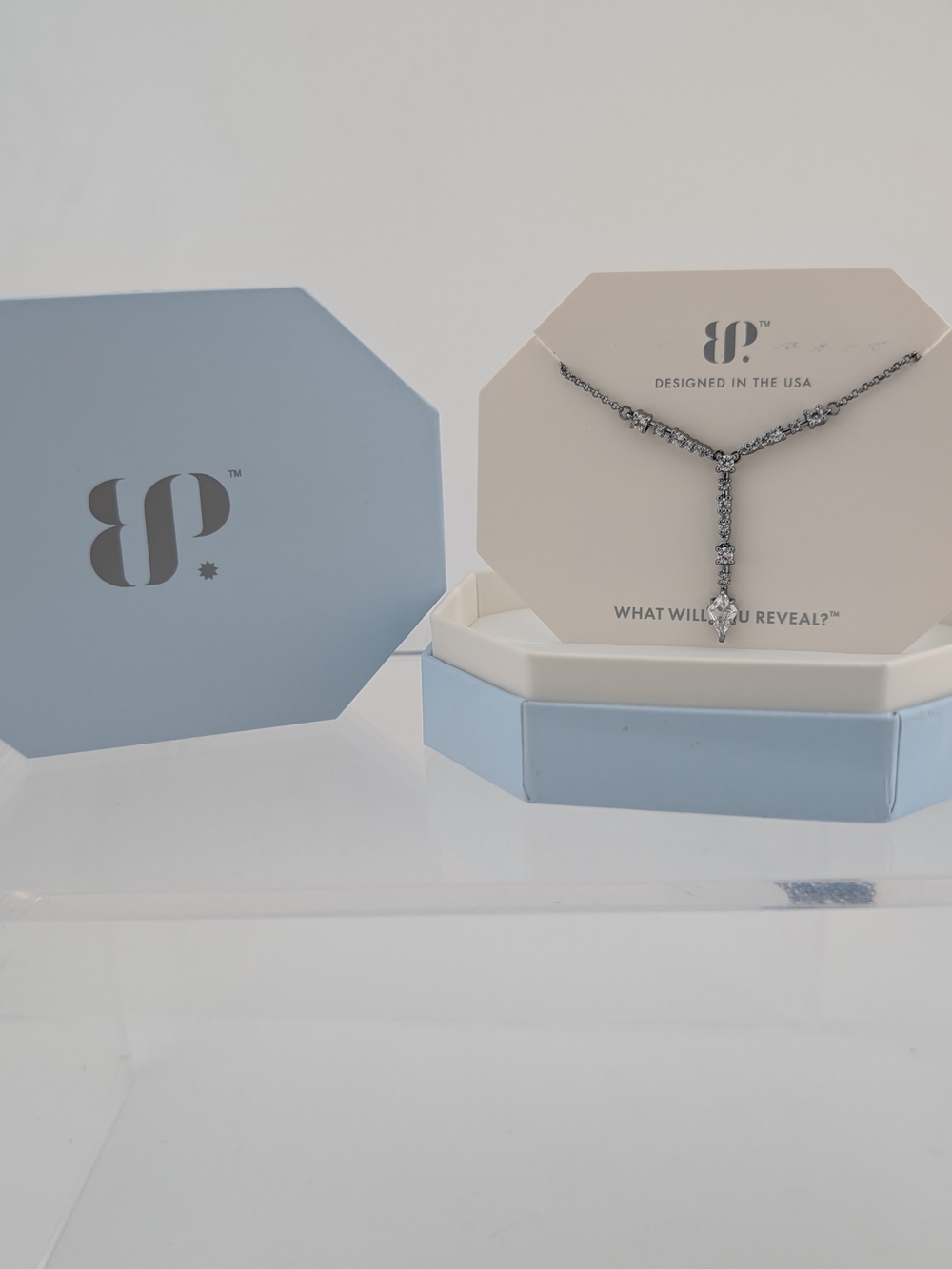 Delicate Y-Shaped Teardrop Necklace in Silver